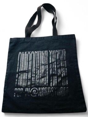 Alexander Wang Nordstroms Pop In Promo Tote Bag Black Canvas Drip Logo Rare Prom
